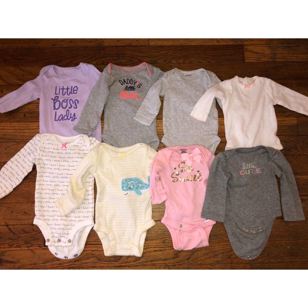 8 long sleeve newborn onesies
